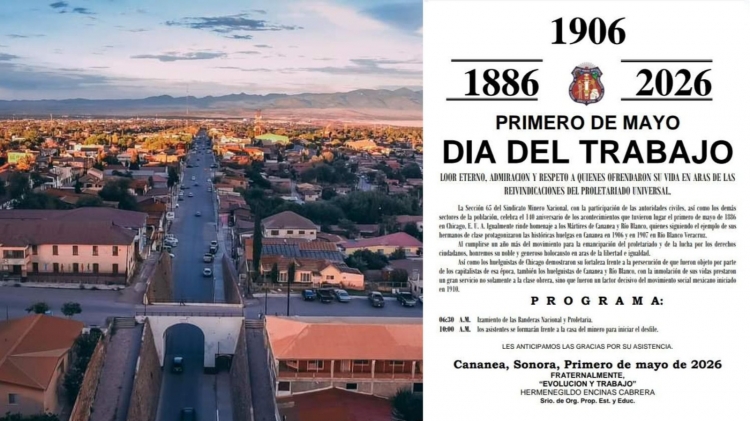 Prevén desfile pacífico por el Día del Trabajo en Cananea: sindicatos